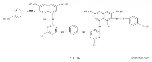 4,4′-[1,3-フェニレンビス[イミノ(6-クロロ-1,3,5-トリアジン-4,2-ジイル)イミノ(8-ヒドロキシ-3,6-ジスルホ-1,7-ナフタレンジイル)アゾ]]ビス安息香酸ヘキサナトリウム