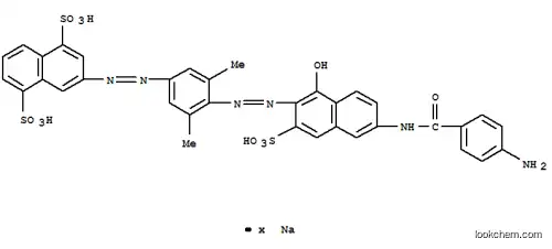 3-[[4-[[6-[(4-アミノベンゾイル)アミノ]-1-ヒドロキシ-3-スルホ-2-ナフタレニル]アゾ]-3,5-ジメチルフェニル]アゾ]-1,5-ナフタレンジスルホン酸/ナトリウム