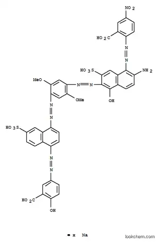 2-[[2-アミノ-6-[[4-[[4-[(3-カルボキシ-4-ヒドロキシフェニル)アゾ]-7-スルホナフタレン-1-イル]アゾ]-2,5-ジメトキシフェニル]アゾ]-5-ヒドロキシ-7-スルホナフタレン-1-イル]アゾ]-5-ニトロ安息香酸/ナトリウム,(1:x)
