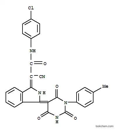 N-(4-クロロフェニル)-2-シアノ-2-{3-[1-(4-メチルフェニル)-2,4,6-トリオキソ-1,3-ジアジナン-5-イリデン]-2,3-ジヒドロ-1H-イソインドール-1-イリデン}アセトアミド