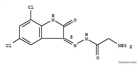 글리신, N,N-디에틸-, (5,7-디클로로-1,2-디히드로-2-옥소-3H-인돌-3-일리드엔)히드라지드, (Z)-