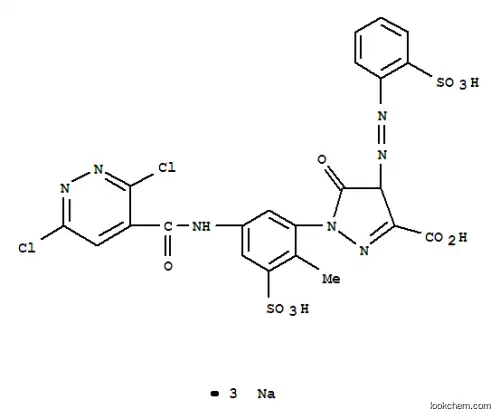 1-[5-[[(3,6-ジクロロピリダジン-4-イル)カルボニル]アミノ]-2-メチル-3-(ソジオスルホ)フェニル]-4,5-ジヒドロ-5-オキソ-4-[[2-(ソジオスルホ)フェニル]アゾ]-1H-ピラゾール-3-カルボン酸ナトリウム