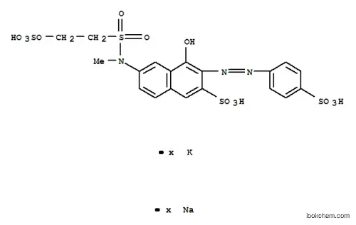 4-ヒドロキシ-6-[メチル[[2-(スルホオキシ)エチル]スルホニル]アミノ]-3-[(4-スルホフェニル)アゾ]-2-ナフタレンスルホン酸/ナトリウム/カリウム,(1:x:x)