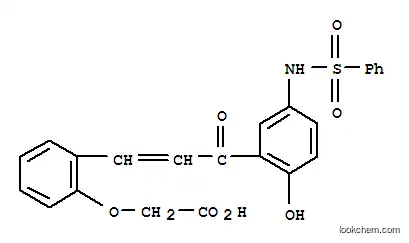 [2-[3-[2-ヒドロキシ-5-[(フェニルスルホニル)アミノ]フェニル]-3-オキソ-1-プロペニル]フェノキシ]酢酸