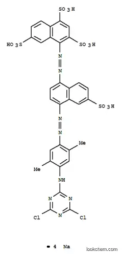 4-[[4-[[4-[(4,6-ジクロロ-1,3,5-トリアジン-2-イル)アミノ]-2,5-ジメチルフェニル]アゾ]-6-[(ソジオオキシ)スルホニル]ナフタレン-1-イル]アゾ]-1,3,6-ナフタレントリスルホン酸トリナトリウム