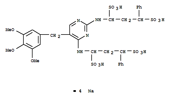 1,3-Propanedisulfonicacid,1,1'-[[5-[(3,4,5-trimethoxyphenyl)methyl]-2,4-pyrimidinediyl]diimino]bis[3-phenyl-,tetrasodium salt (9CI)