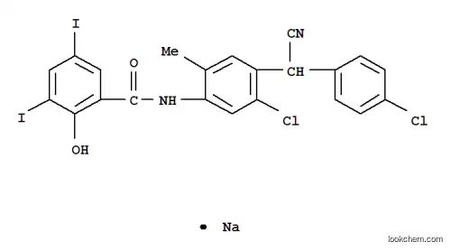 N-[5-クロロ-4-[(4-クロロフェニル)シアノメチル]-2-メチルフェニル]-3,5-ジヨード-2-(ソジオオキシ)ベンズアミド