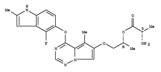 BrivanibAlaninate(BMS-582664);(S)-((R)-1-(4-(4-fluoro-2-methyl-1H-indol-5-yloxy)-5-methylpyrrolo[1,2-f][1,2,4]triazin-6-yloxy)propan-2-yl)2-aminopropanoate