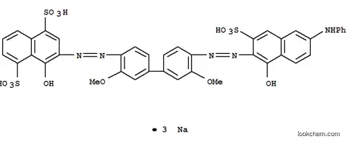 3-[4′-(6-アニリノ-1-ヒドロキシ-3-スルホ-2-ナフチルアゾ)-3,3′-ジメトキシ-4-ビフェニリルアゾ]-4-ヒドロキシ-1,5-ナフタレンジスルホン酸三ナトリウム