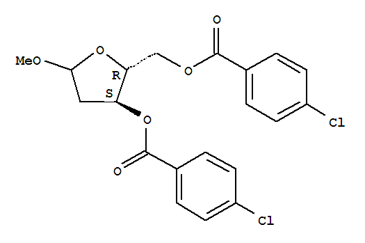 1-Me-3,5-O-bis(p-cl-bz)-2-deoxy-D-ribofuranoside