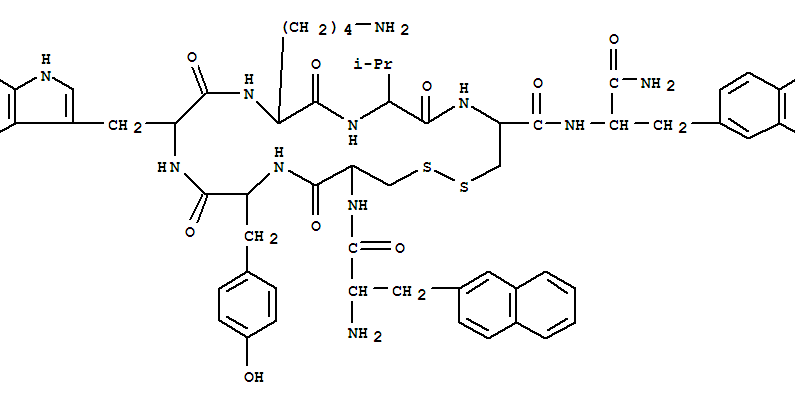 (D-2-Nal5,Cys6·11,Tyr7,D-Trp8,Val10,2-Nal12)-Somatostatin-14 (5-12) amide