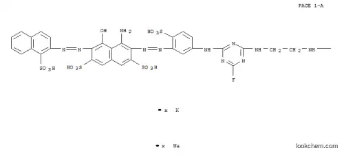 1,2-비스[4-플루오로-6-{4-술포-5-(2-(4-술포나프탈렌-3-일아조)-1-히드록시-3,6-디술포-8-아미노나프탈렌-7-일아조) 페닐아미노}-1,3,5-트리아진-2일아미노]에탄스-나트륨, y-칼륨 염 x = 7,755 y = 0,245