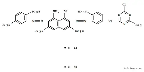 4-アミノ-6-[[5-[(4-アミノ-6-クロロ-1,3,5-トリアジン-2-イル)アミノ]-2-スルホフェニル]ジアゼニル]-3-[(2,5-ジスルホフェニル)ジアゼニル]-5-ヒドロキシナフタレン-2,7-ジスルホン酸/ナトリウム/リチウム