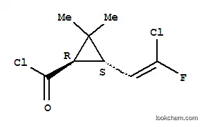 시클로프로판카르보닐 클로라이드, 3-(2-클로로-2-플루오로에테닐)-2,2-디메틸-, (1R-트랜스)-(9CI)