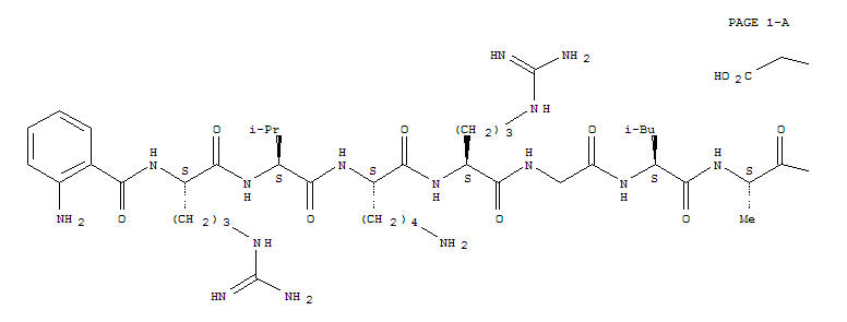 L-Asparticacid,N-[N-[N-[N-[N-[N2-[N2-[N-[N2-(2-aminobenzoyl)-L-arginyl]-L-valyl]-L-lysyl]-L-arginyl]glycyl]-L-leucyl]-L-alanyl]-3-nitro-L-tyrosyl]-