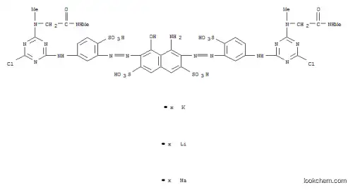 2,7- 나프탈렌 디설 폰산, 4- 아미노 -3,6- 비스 5-4- 클로로 -6- 메틸 2- (메틸 아미노) -2- 옥소 에틸 아미노 -1,3,5- 트리 아진 -2- 일 아미노 -2- 설포 페닐 아조 -5 -히드 록시-, 리튬 칼륨 나트륨 염