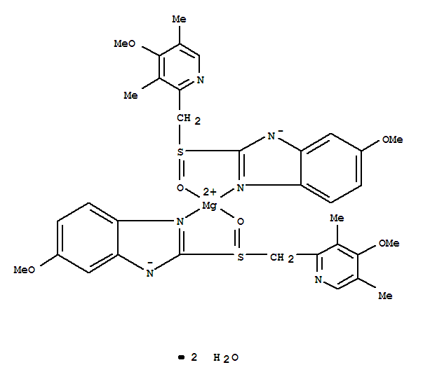 (S)-Omeprazolemagnesiumdihydrate,Nexiumdihydrate,(T-4)-Bis[6-methoxy-2-[(S)-[(4-methoxy-3,5-dimethyl-2-pyridinyl)methyl]sulfinyl-KO]-1H-benzimidazolato-KN3]-Magnesiumdihydrate