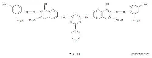7,7′-[(6-モルホリノ-1,3,5-トリアジン-2,4-ジイル)ジイミノ]ビス[4-ヒドロキシ-3-[[4-メトキシ-2-(ソジオスルホ)フェニル]アゾ]-2-ナフタレンスルホン酸]ジナトリウム