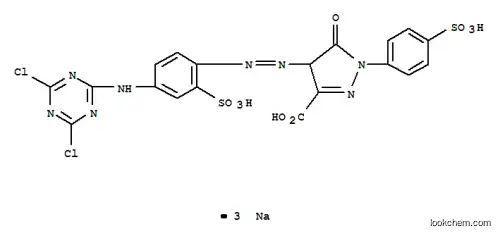 4-[[4-[(4,6-ジクロロ-1,3,5-トリアジン-2-イル)アミノ]-2-(ソジオスルホ)フェニル]アゾ]-4,5-ジヒドロ-5-オキソ-1-[4-(ソジオスルホ)フェニル]-1H-ピラゾール-3-カルボン酸ナトリウム
