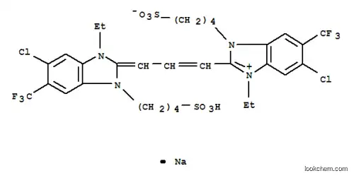 2- (3- (5- 클로로 -1-SULFO PROPYL-3-ETHYL-6-TRIFLUOROMETHYL-2-BENZIMIDAZOLINYLIDENE) PROPENYL) -5-CHLORO-3-ETHYL-1-SULFOPROPYL-6-TRIFLUOROMETHYL BENZIMIDAZOLIUM HYDROXIDE, 내부 소금 , 나트륨 소금