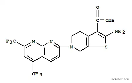 티에노[2,3-c]피리딘-3-카르복실산, 2-아미노-6-[5,7-비스(트리플루오로메틸)-1,8-나프티리딘-2-일]-4,5,6,7- 테트라하이드로-, 메틸 에스테르(9CI)