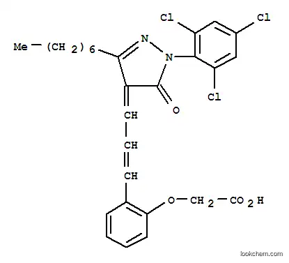 [2-[3-[[3-ヘプチル-4,5-ジヒドロ-5-オキソ-1-(2,4,6-トリクロロフェニル)-1H-ピラゾール]-4-イリデン]-1-プロペニル]フェノキシ]酢酸