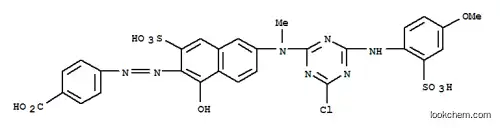 4-[6-[4-クロロ-6-(4-メトキシ-2-スルホフェニルアミノ)-1,3,5-トリアジン-2-イルメチルアミノ]-1-ヒドロキシ-3-スルホ-2-ナフタレニルアゾ]安息香酸