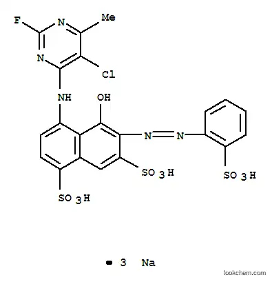 1,7-나프탈렌디술폰산, 4-[(5-클로로-2-플루오로-6-메틸-4-피리미디닐)아미노]-5-히드록시-6-[(2-술포페닐)아조]-, 삼나트륨염