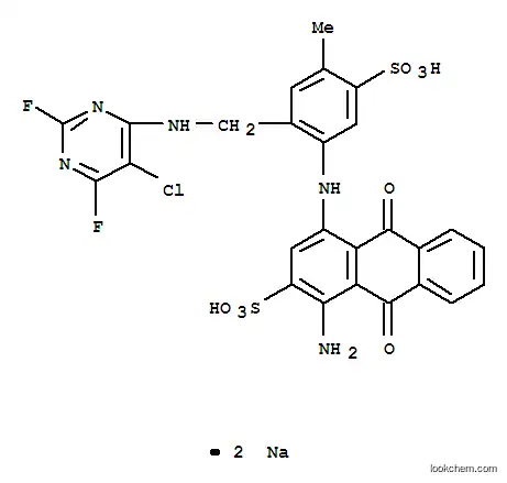 1-アミノ-4-[[2-[[(5-クロロ-2,6-ジフルオロピリミジン-4-イル)アミノ]メチル]-4-メチル-5-(ソジオスルホ)フェニル]アミノ]-9,10-ジヒドロ-9,10-ジオキソ-2-アントラセンスルホン酸ナトリウム