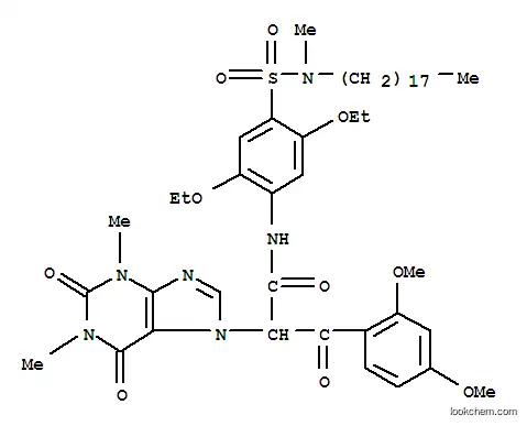 N-[2,5-ジエトキシ-4-[[メチル(オクタデシル)アミノ]スルホニル]フェニル]-α-(2,4-ジメトキシベンゾイル)-1,2,3,6-テトラヒドロ-1,3-ジメチル-2,6-ジオキソ-7H-プリン-7-アセトアミド