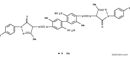4,4′-ビス[[[4,5-ジヒドロ-3-メチル-5-オキソ-1-(4-ソジオオキシスルホニルフェニル)-1H-ピラゾール]-4-イル]アゾ]-5,5′-ジメチル-1,1′-ビフェニル-2,2′-ジスルホン酸ジナトリウム