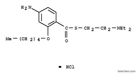 벤조산, 4-아미노-2-펜틸옥시티오-, S-(2-(디에틸아민)에틸) 에스테르 R, 모노하이드