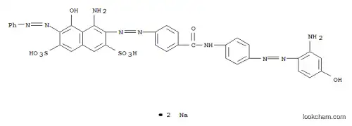 4-アミノ-3-[[4-[[[4-[(2-アミノ-4-ヒドロキシフェニル)アゾ]フェニル]アミノ]カルボニル]フェニル]アゾ]-5-ヒドロキシ-6-(フェニルアゾ)-2,7-ナフタレンジスルホン酸ジナトリウム