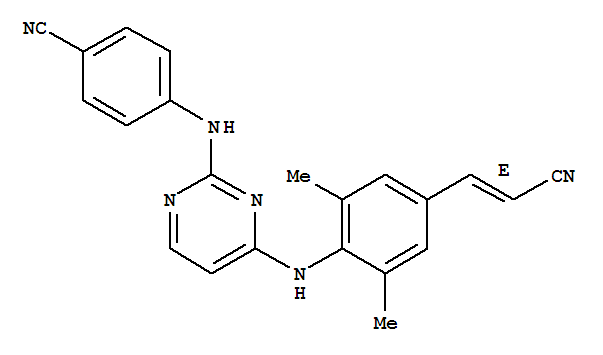 Rilpivirine;R278474;TMC278;4-[[4-[[4-[(E)-2-cyanoethenyl]-2,6-dimethyl-phenyl]amino]pyrimidin-2-yl]amino]benzonitrile