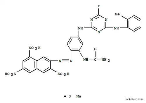 2-フルオロ-4-o-トルイジノ-6-[4-(3,6,8-トリスルホ-2-ナフチルアゾ)-3-ウレイドアニリノ]-1,3,5-トリアジンのナトリウム塩