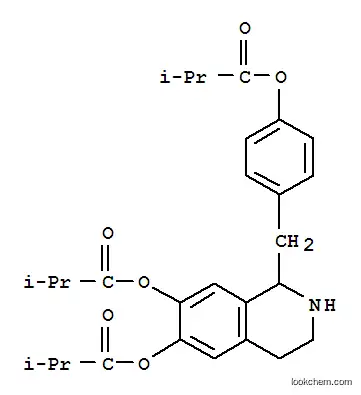 프로판산, 2-메틸-, 1,2,3,4-테트라히드로-1-[[4-(2-메틸-1-옥소프로폭시)페닐]메틸]-6,7-이소퀴놀린디일 에스테르 (9CI)