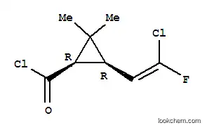 사이클로프로판카르보닐 클로라이드, 3-(2-클로로-2-플루오로에테닐)-2,2-디메틸-, (1R-cis)-(9CI)