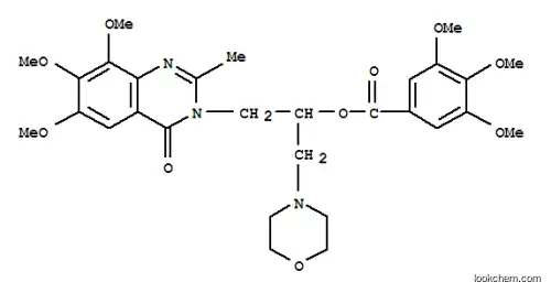 벤조산, 3,4,5-트리메톡시-, 1-(4-모르폴리닐메틸)-2-(6,7,8-트리메톡시-2-메틸-4-옥소-3(4H)-퀴나졸리닐)에틸 에스테르(9CI )