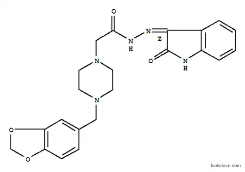 1-피페라진아세트산, 4-피페로닐-, (2-옥소-3-인돌리닐리덴)히드라지드(Z)-