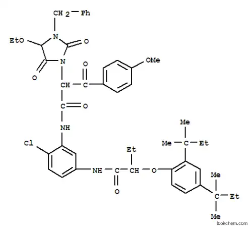 1-ベンジル-5-エトキシ-3-[[N-[2-クロロ-5-[N-[2-(2,4-ジ-tert-ペンチルフェノキシ)ブタノイル]アミノ]フェニル]カルバモイル](4-メトキシフェニルカルボニル)メチル]ヒダントイン