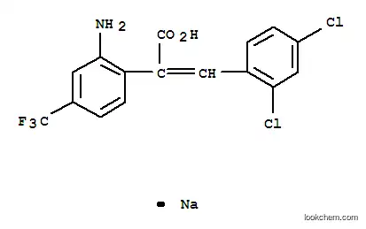 2-アミノ-α-[(2,4-ジクロロフェニル)メチレン]-4-(トリフルオロメチル)ベンゼン酢酸ナトリウム