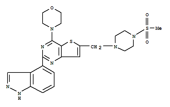 Pictilisib(GDC-0941);RG7321;2-(1H-indazol-4-yl)-6-((4-(methylsulfonyl)piperazin-1-yl)methyl)-4-morpholinothieno[3,2-d]pyrimidine