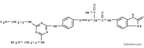 2-アセチル-2-{4-{4,6-ビス[3-(N,N-ジエチルアミノ)プロピルアミノ]-1,3,5-トリアジン-2-イルアミノ}-1-フェニルアゾ}-N-[(ベンズ[d]イミダゾリジン-2-オン)-5-イル]アセトアミド