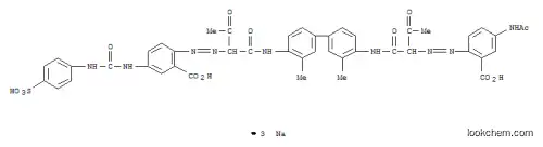 2-[[1-[[4′-[2-[[4-(アセチルアミノ)-2-カルボキシフェニル]アゾ]-1,3-ジオキソブチルアミノ]-3,3′-ジメチル-4-ビフェニリル]カルバモイル]-2-オキソプロピル]アゾ]-5-[3-(4-スルホフェニル)ウレイド]安息香酸トリナトリウム