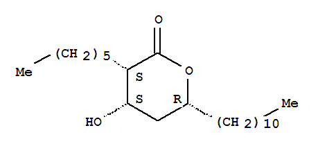 3-Hexyltetrahydro-4-hydroxy-6-undecyl-2H-pyran-2-one