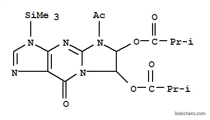프로판산, 2-메틸-, 5-아세틸-5,6,7,9-테트라히드로-9-옥소-3-(트리메틸실릴)-3H-이미다조[1,2-a]퓨린-6,7-디일 에스테르 (9CI)