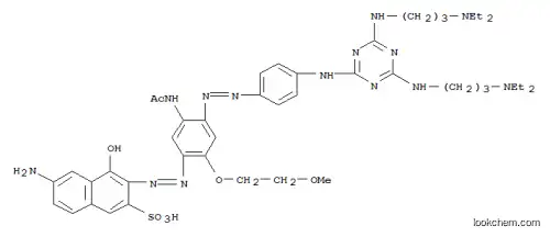 6-アミノ-3-{5-アセトアミド-4-{4-{4,6-ビス[3-(ジエチルアミノ)プロピルアミノ]-1,3,5-トリアジン-2-イルアミノ}フェニルアゾ}-2-(2-メトキシエトキシ)フェニルアゾ}-4-ヒドロキシ-2-ナフタレンスルホン酸