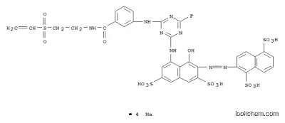 テトラナトリウム＝３’－（１，５－ジスルホナト－２－ナフチルアゾ）－５’－｛６－フルオロ－４－｛３－［２－（ビニルスルホニル）エチルカルバモイル］アニリノ｝－１，３，５－トリアジン－２－イルアミノ｝－４’－ヒドロキシ－２’，７’－ナフタレンジスルホナート