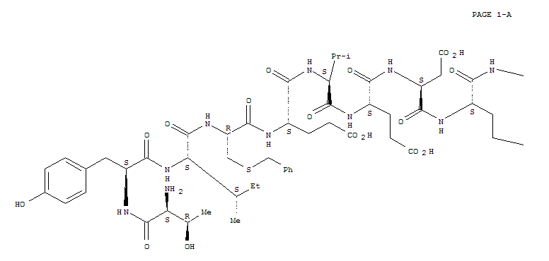 L-Glutamicacid,N-[N-[N2-[N2-[N-[N-[N-[N-[S-(phenylmethyl)-N-[N-(N-L-threonyl-L-tyrosyl)-L-isoleucyl]-L-cysteinyl]-L-α-glutamyl]-L-valyl]-L-α-glutamyl]-L-α-aspartyl]-L-glutaminyl]-L-lysyl]-L-α-glut