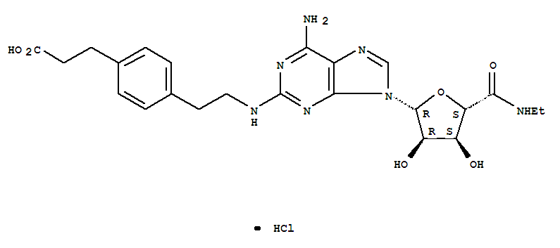 CGS21680HCl;3-(4-(2-(6-amino-9-((2R,3R,4S,5S)-5-(ethylcarbamoyl)-3,4-dihydroxy-tetrahydrofuran-2-yl)-9H-purin-2-ylamino)ethyl)phenyl)propanoicacidhydrochloride